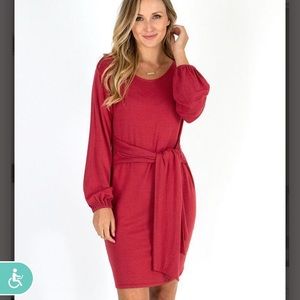 Grace and Lace Knit Tie Waist Dress - new with tags